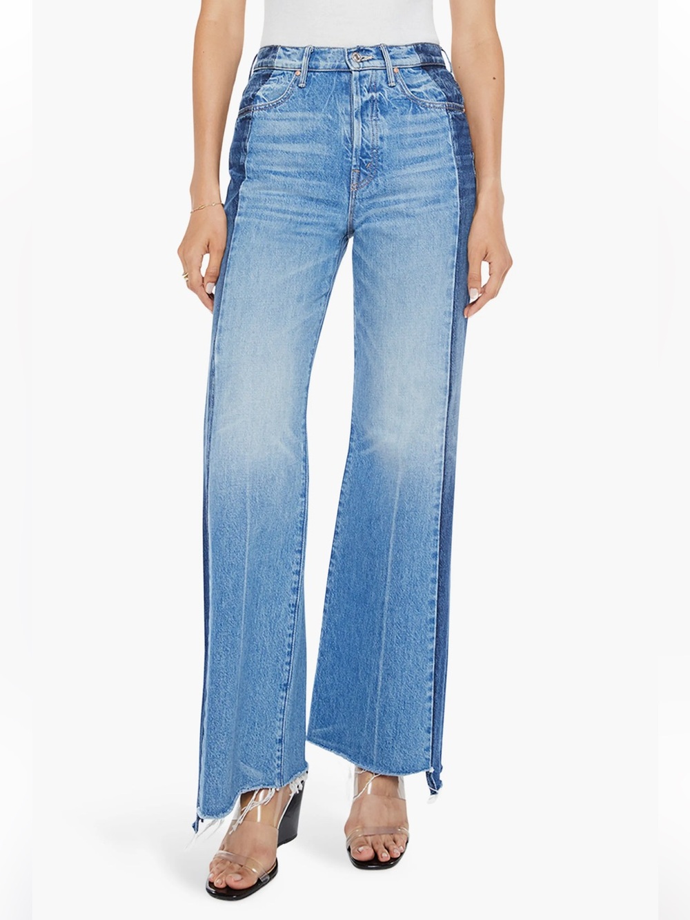 MOTHER The Tux Sidestepper Sneak Frayed High Waist Bootcut Jeans NWT 28